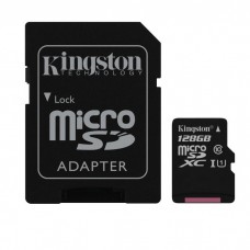 Kingston microSDXC 128GB  Κάρτα μνήμης flash Micro SDHC class 10, χωρητικότητας 128GB, ελεγμένη με IP κάμερες HIKVISION / MAZi, για τοπική καταγραφή στην κάμερα.