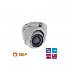 DS-2CE56H0T-ITMF 2.4 Κάμερα Dome (τύπου turret), 4in1 5MP, με επιλεγόμενη έξοδο HDTVI/CVI/AHD/CVBS, εξωτερικού χώρου, με σταθερό υπερ-ευρυγώνιο φακό 2.4 mm