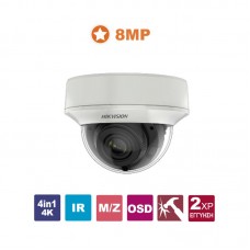 DS-2CE5AU1T-VPIT3ZF Κάμερα Dome (τύπου turret), 4in1 8MP (4K), εξωτερικού χώρου, με επιλεγόμενη έξοδο HDTVI/CVI/AHD/CVBS