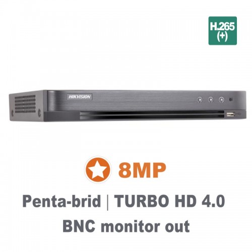 DS-7216HUHI-K2/P 16 είσοδοι HDTVI οποιασδήποτε σειράς, με ανάλυση 8MP ως 720p συμβατικών καμερών + 8 IP καμερών έως 6MP
