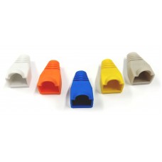RJ45 CAT5E SLEEVE Προστατευτικό κάλυμμα για ανωτέρω ακροδέκτες RJ45 Cat5E ή Cat6 (παραγγείλετε τον σωστό τύπο), σε διάφορα χρώματα (λευκό, πορτοκαλί, μπλε, κίτρινο, γκρι).