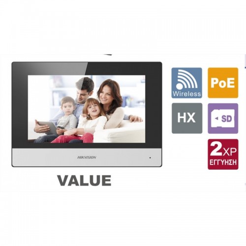 DS-KH6320-WTE1 Οικονομικό δικτυακό (IP) μόνιτορ θυροτηλεόρασης Ethernet και WiFi