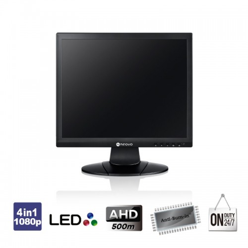 SC-17AH Επαγγελματικό surveillance monitor 17’’ (4:3), Led Backlit TFT LCD, 1280 x 1024 (SXGA), με αναλογική είσοδο (BNC) και έξοδο (loop through) 3in1 (TVI/AHD/CVBS) ως 1080p.