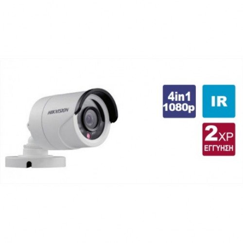 DS-2CE16D0T-IRPF 2.8 Κάμερα Bullet 4in1 1080p με επιλεγόμενη έξοδο HDTVI/CVI/AHD/CVBS, εξωτερικού χώρου