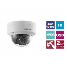DS-2CE57D3T-VPITF3.6 Κάμερα Dome (τύπου turret), 4in1 1080p, εξωτερικού χώρου,με αντιβανδαλιστική προστασία ΙΚ10