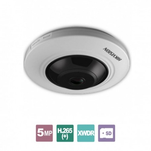 DS-2CD2955FWD-I Δικτυακή κάμερα Dome 5MP Fisheye πανοραμικής θέασης 360ο, εσωτερικού χώρου