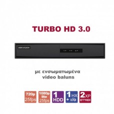 DS-7208HGHI-F1/NB Υβριδικός καταγραφέας Turbo HD 3.0, H.264+, 10 κανάλια, με 8 αναλογικές εισόδους video balun 