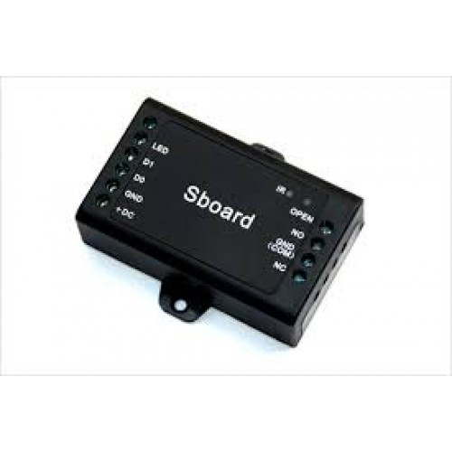 SBOARD MINI Controller για readers με εξοδο wiegand 26-37 bits.Προγραμματιζομενος τροπος λειτουργιας και προσβασης καρτα, καρτα ή PIN, καρτα και PIN.Μεχρι 1000 χρηστες. Τροφοδοσια 9-24VDC 20mA