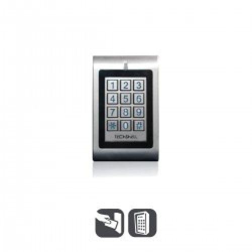 SK1 Φωτιζόμενο πληκτρολόγιο LED πολλαπλών χρωματικών ενδείξεων. Περίβλημα Αντιβανδαλιστικής Προστασίας. 2 Προγραμματιζόμενες Έξοδοι Relay. 1100 Χρήστες (Card/PIN/ Card+PIN). Μπλοκάρισμα καρτών/χρηστών