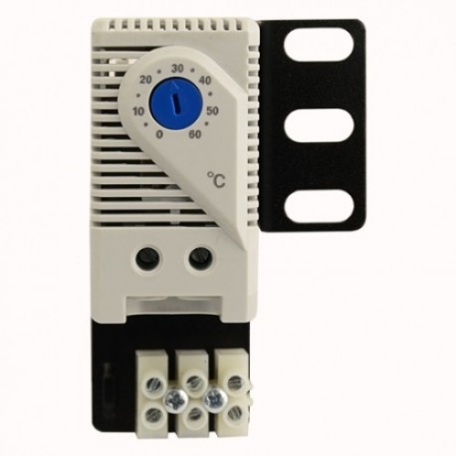 RAT Θερμοστάτης για έλεγχο ανεμιστήρων rack RAWx και RAWPx, με ρύθμιση 0°C~60°C, δυνατότητα τοποθέτησης σε ράγα DIN, NO επαφές 250VAC @ 16A, (ΠxBxY) 32x41x58 mm, περιλαμβάνονται βίδες στήριξης.
