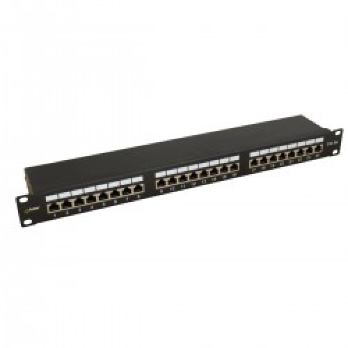 RP-F24V5 Patch Panel 24 ports για καλώδιο FTP Cat 5e, για rack 19, ύψος 1U, περιλαμβάνονται εξαρτήματα στήριξης.