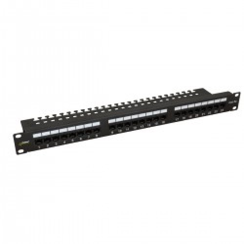 RP-U24V5 Patch Panel 24 ports για καλώδιο UTP Cat 5e, για rack 19, ύψος 1U, περιλαμβάνονται εξαρτήματα στήριξης.